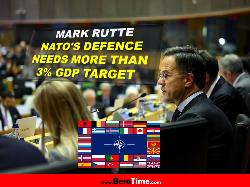 RUTTE: NATO'S DEFENCE NEEDS MORE THAN 3% GDP TARGET